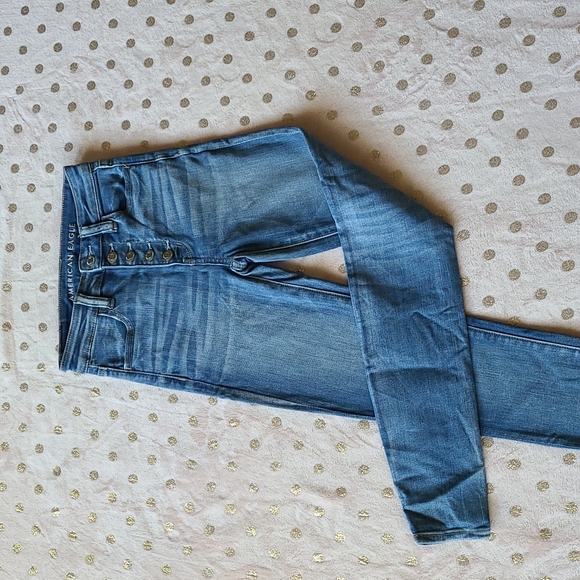 5 button, super high rise American eagle  jegging - Picture 2 of 12
